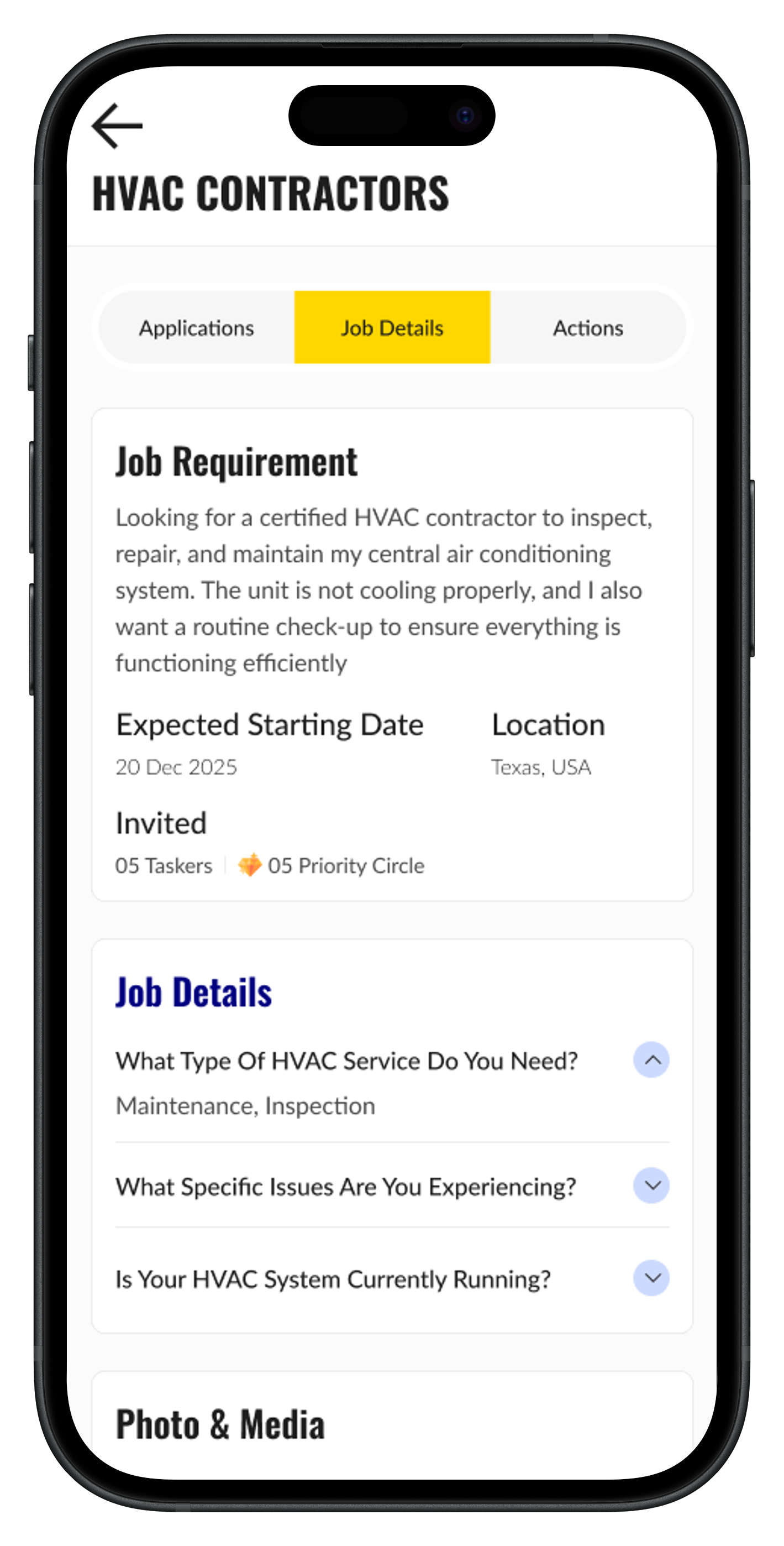 Peresia mobile app interface 2